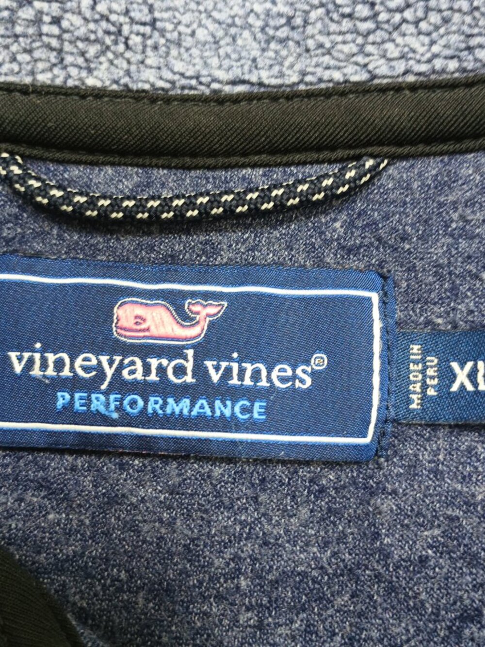 Vineyard Vines Performance Fleece 1/4 Zip Pullover Gray Navy Pocket Men’s XL - Picture 4 of 12